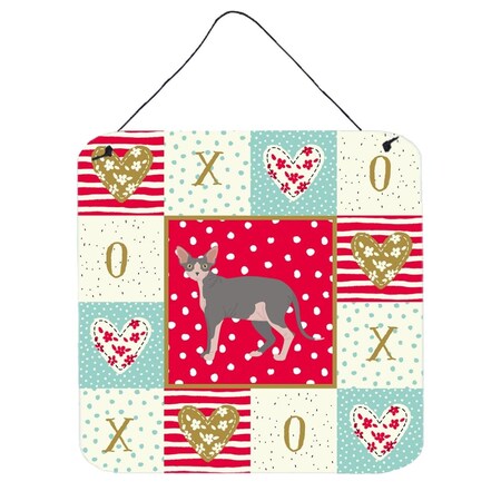 Carolines Treasures 6 x 6 in. Sphynx No.2 Cat Love Wall or Door Hanging Prints CK5719DS66